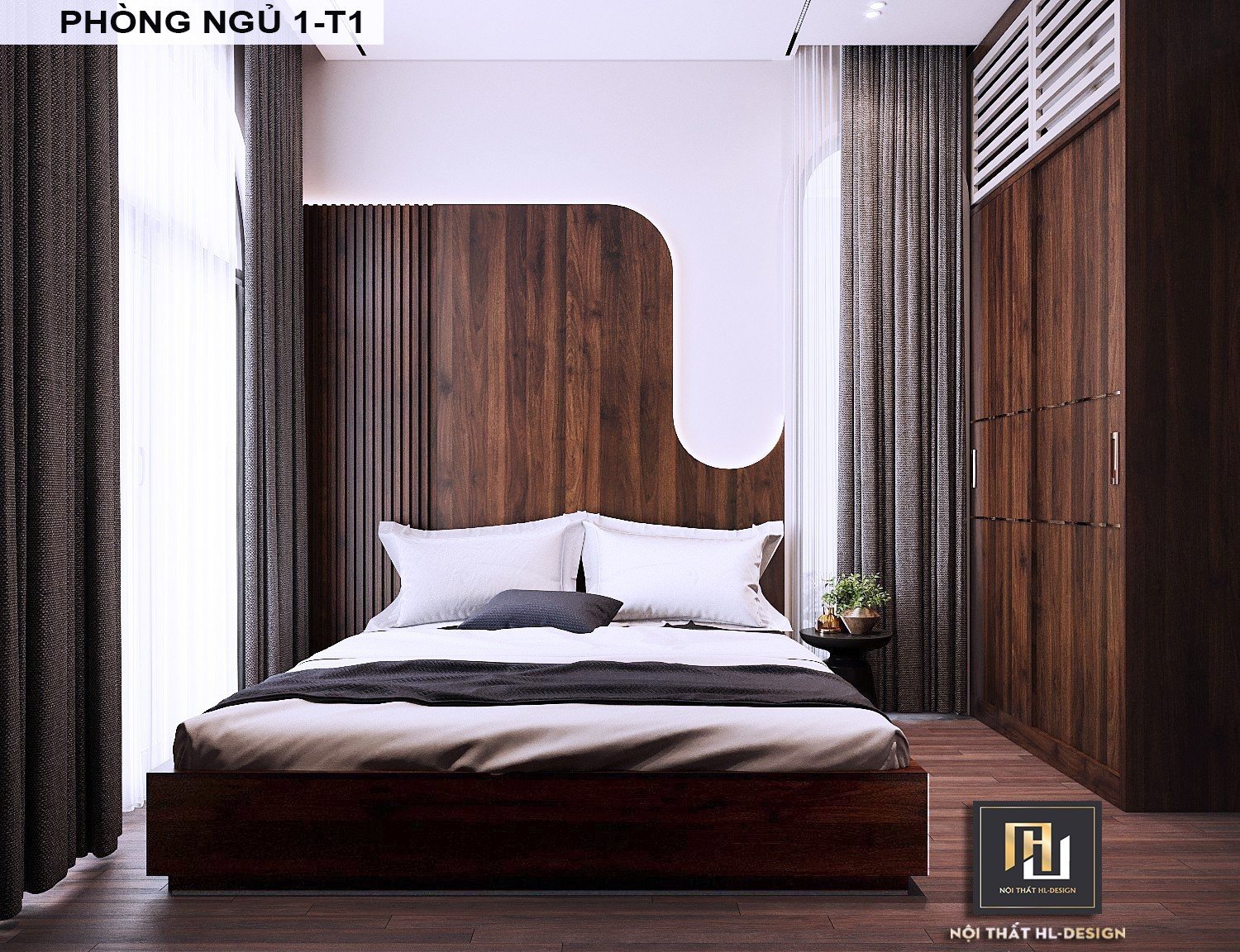 hình ảnh thiết kế nội thất phòng ngủ cho căn hộ homestay Sonasea Vân Đồn Quảng Ninh