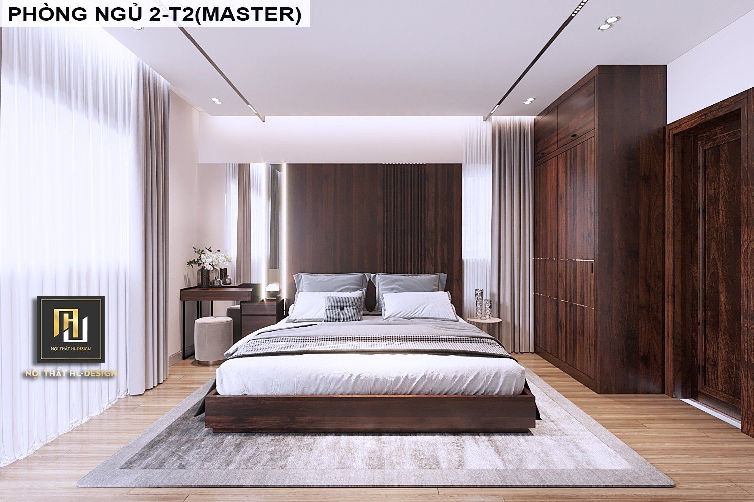hình ảnh thiết kế nội thất phòng ngủ cho căn hộ homestay Sonasea Vân Đồn Quảng Ninh
