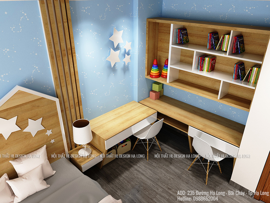 thiết kế thi công nội thất phòng ngủ trẻ con