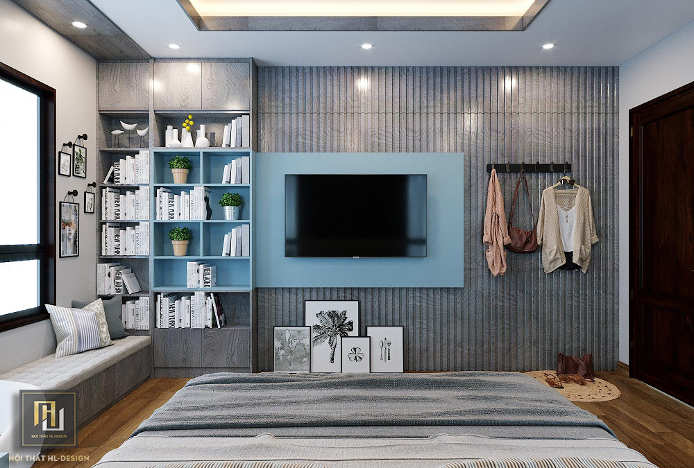 Thiết kế nội thất phòng ngủ hiện đại đẹp và cá tính nhà chị Hoàng Anh Uông Bí Quảng Ninh