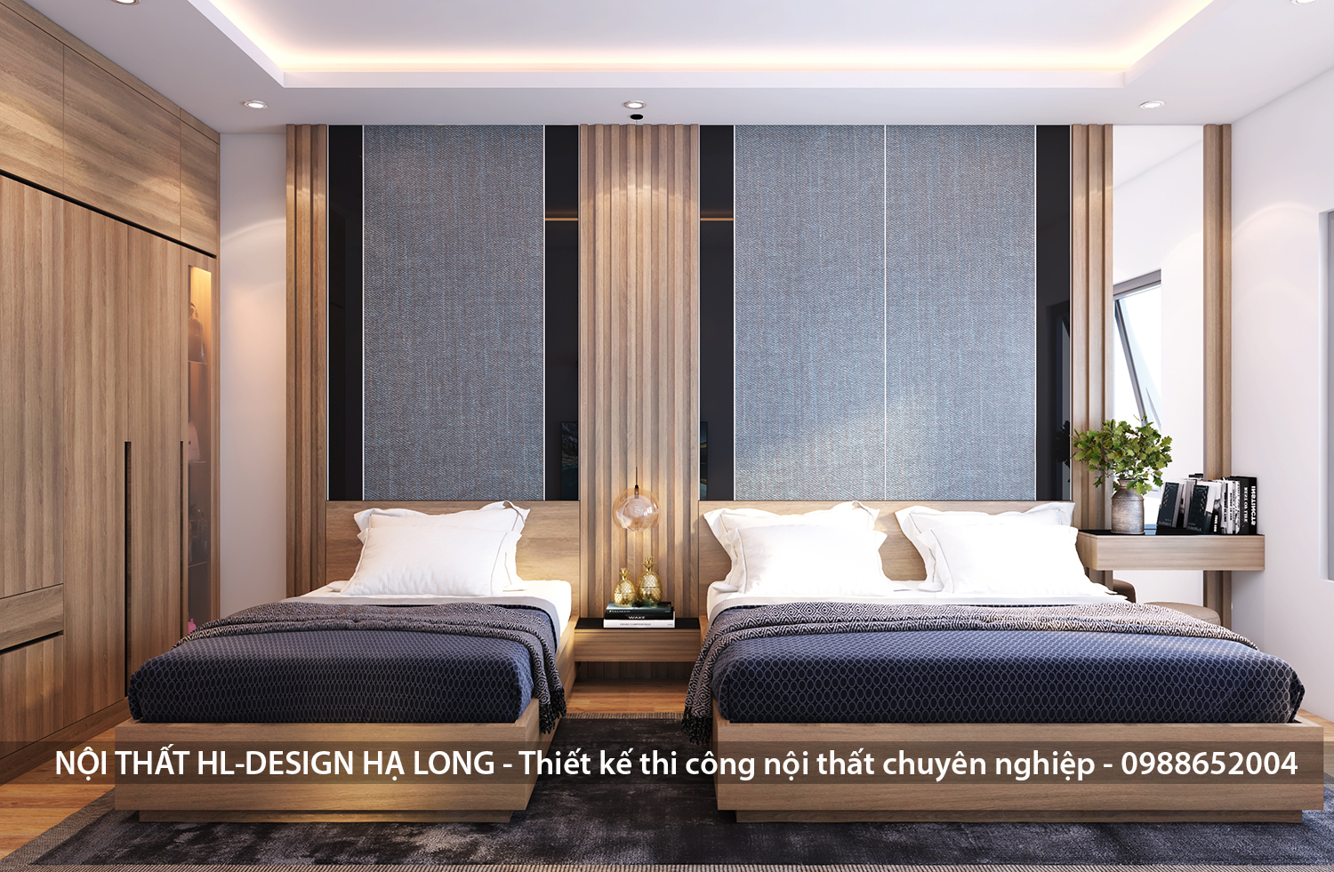 thiết kế nội thất phòng ngủ sang trọng cho biệt thự tại Hạ Long