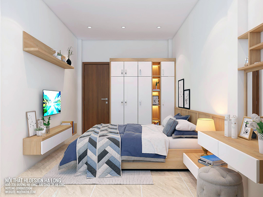 Thiết kế thi công nội thất phòng ngủ hiện đại tại Hạ Long