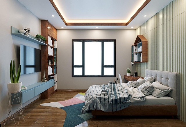 Thiết kế nội thất phòng ngủ phụ số 2 nhà chị Hoàng Anh Uông Bí
