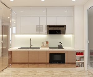 Thiết kế tủ bếp Chung cư hiện đại tại Hạ Long - Tủ bếp Acrylic