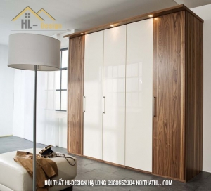 Thiết kế tủ quần áo hiện đại gỗ công nghiệp cao cấp tại Hạ Long - Nội thất HL-Design Hạ Long