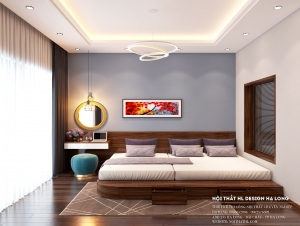 Thiết kế nội thất phòng ngủ Master đẹp hiện đại nhà Anh Đức - Tp Hạ Long