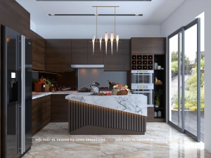 Tủ bếp Hạ Long - Thiết kế mẫu tủ bếp hiện đại nhà chị Yến - Hà Khánh - Tp Hạ Long