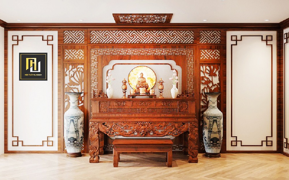 Tổng hợp các mẫu vách thờ, thiết kế phòng thờ đẹp tại Hạ Long. Nội thất HL-Design đơn vị thi công phòng thờ đẹp và sang trọng truyền thống tại Quảng Ninh