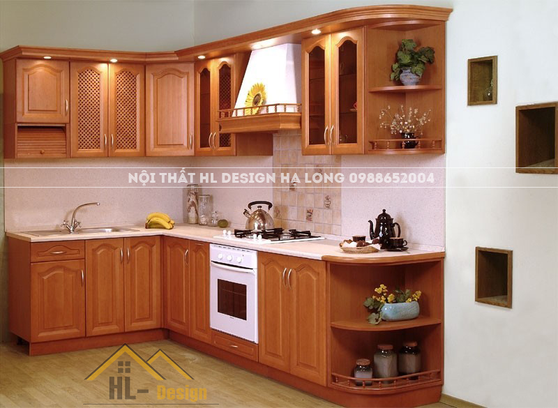 Thiết kế tủ bếp gỗ tự nhiên trong gia đình nên dùng gỗ gì? Ở Quảng Ninh thiết kế thi công tủ bếp gỗ tự nhiên chuyên nghiệp ở đâu?