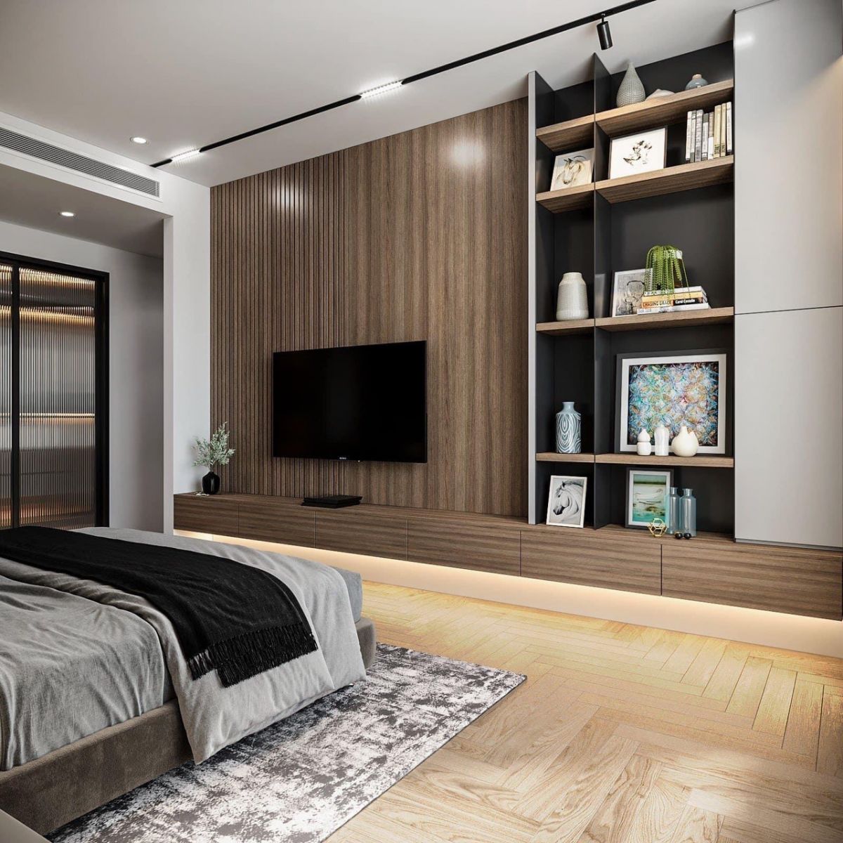  Không gian nội thất phòng ngủ master của căn chung cư hiện đại tại thành phố hạ long.